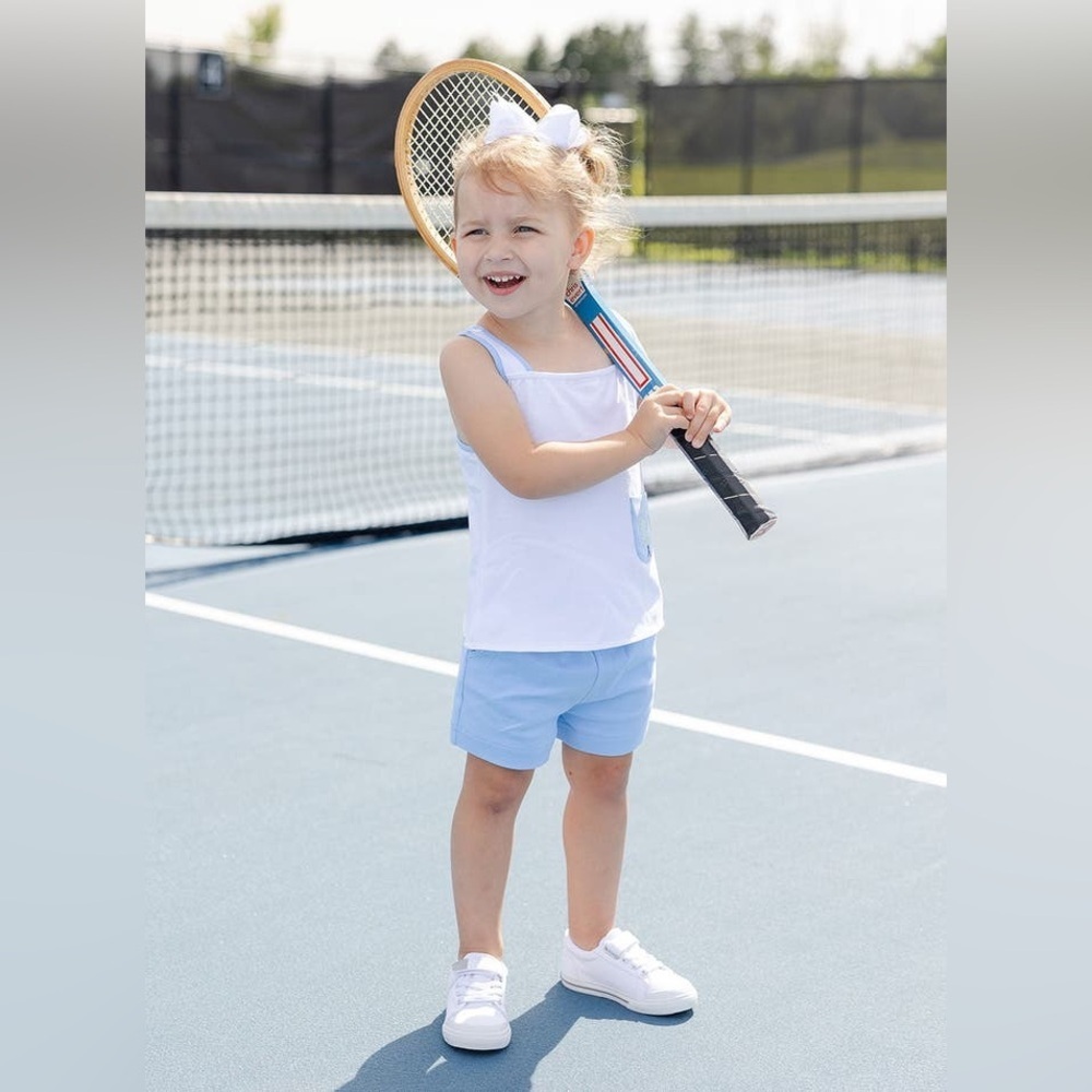 Florence Eiseman White Blue Tennis Short Set Outfit 2t - Picture 2 of 15